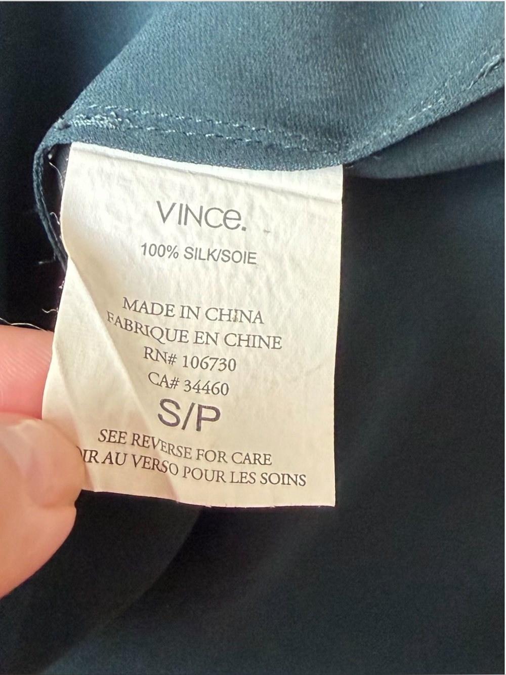 Vince 100% Silk Popover Blouse Dark Teal Green Dolman Cap Sleeve S - Picture 12 of 12